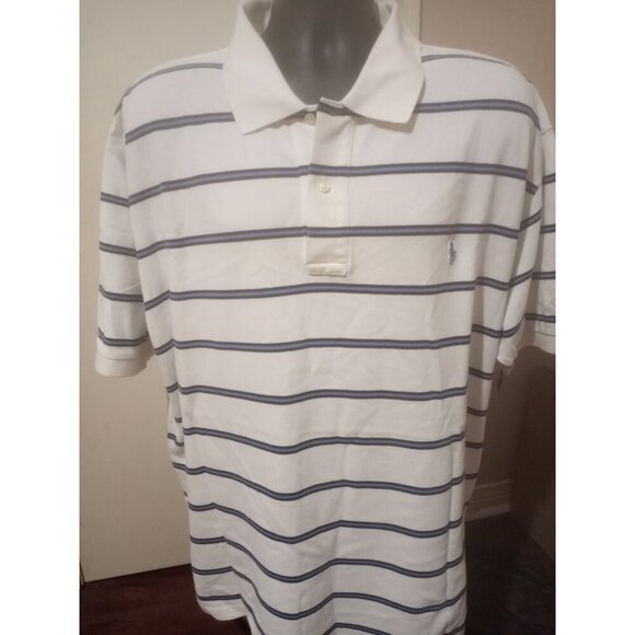 Vintage Polo Ralph Lauren Shirt Men’s 3XL Big White Blue Pony Logo Preppy Y2K - Picture 1 of 13